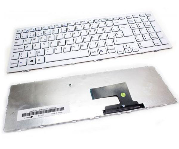 Teclado compatible para portátil SONY vpc-eh series blanco con marco