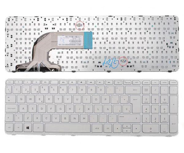 Teclado compatible para portátil HP Pavilion 15-e /15-n / 250 g3 / blanco flame win8 con marco