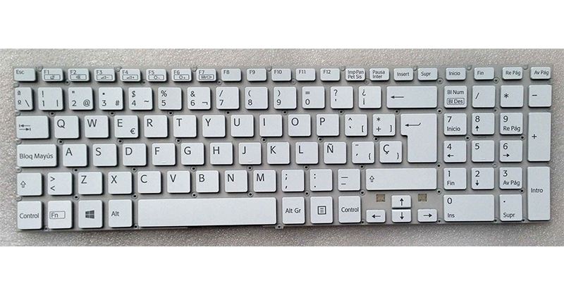 Teclado compatible para portátil SONY Vaio fit 15 series / svf15 blanco sin marco