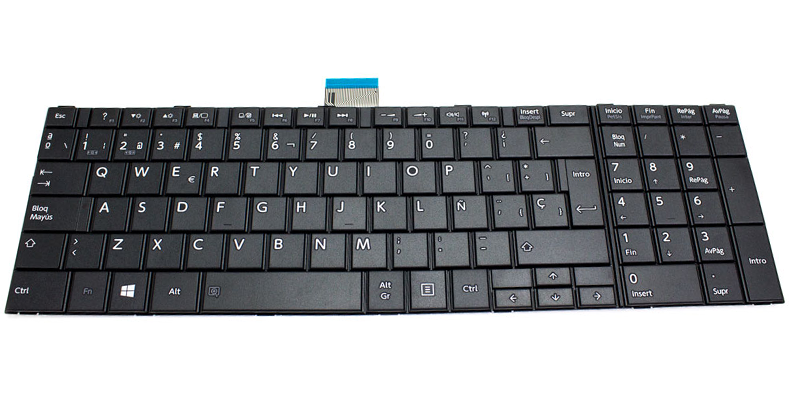 Teclado compatible para portátil TOSHIBA Satellite c50 / c50d / c55d / c50-a / c50d-a / negro