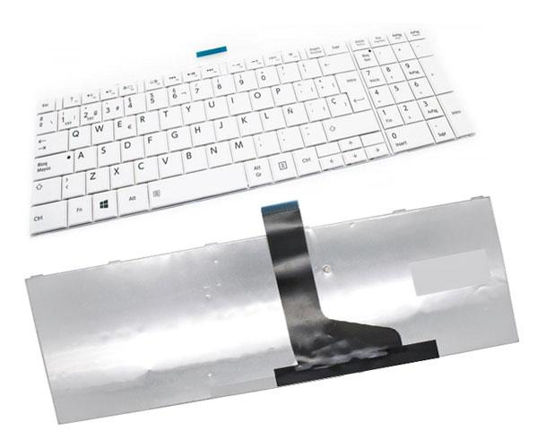 Teclado compatible para portátil TOSHIBA c850/c855/c870/l850/l855 /l950 blanco sin marco