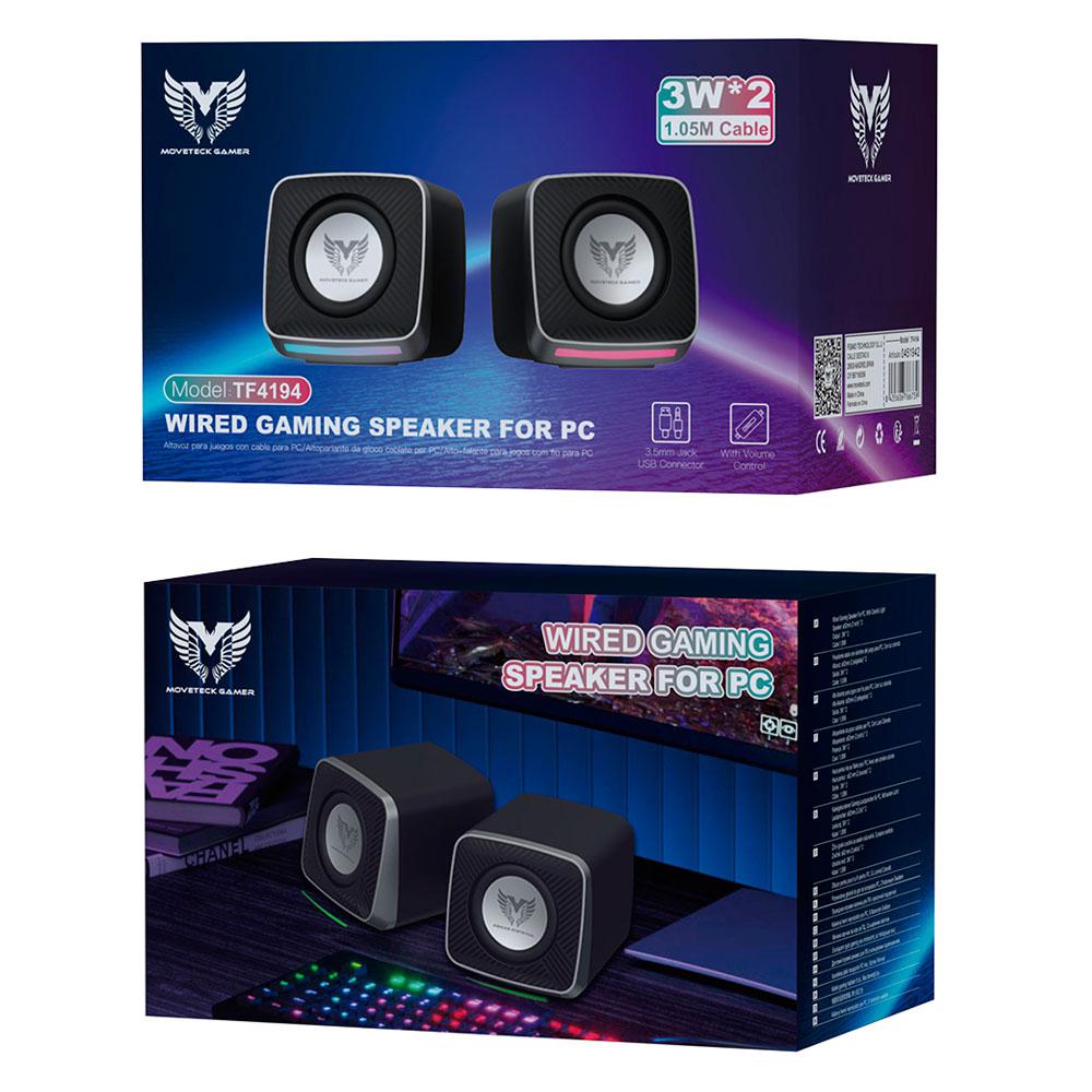 Altavoces 2.0 PC TF4194 / 2x3w / Usb / Jack 3.5mm / Luz Rgb / Negro / MTK - Imagen 2