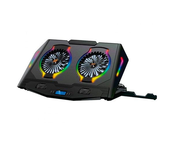 Base refrigeradora Conceptronic Gaming Thyia / Hasta 17 / Led Rgb / 2x Fan 125mm / 4 Niveles / THYIA02B"