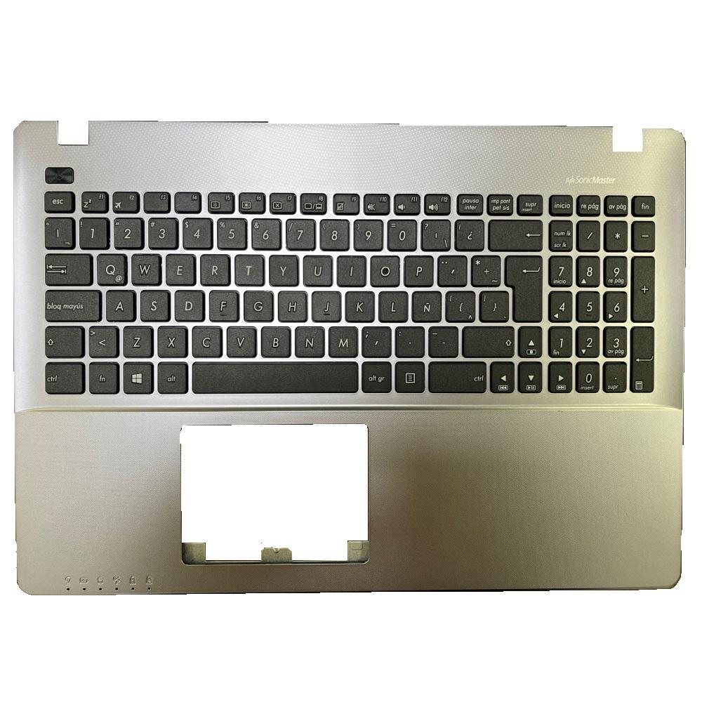 Top case + Teclado compatible para portátil ASUS A550 / F550 / X550 V1 Plata 90NB00T1-R31SP