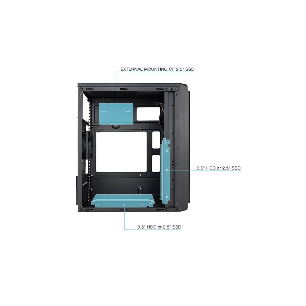 Caja Semitorre M-ATX / Tooq / Negra / TQC-4702U3C-B - Imagen 2