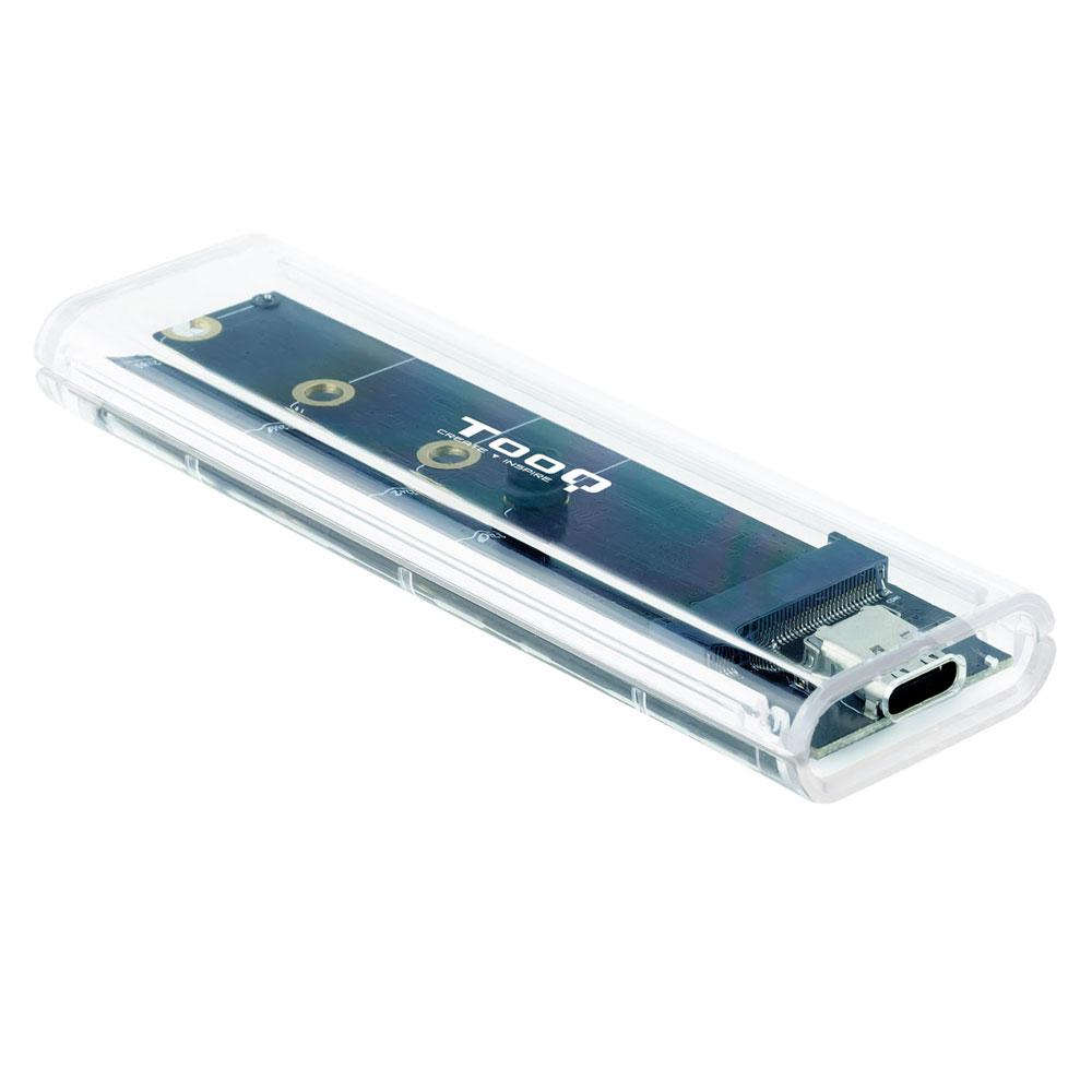 Caja externa SSd M.2 Ngff / NVMe PCIe Type-C USB 3.1 Gen2 / RGB / Tooq / Transparente / TQE-2200