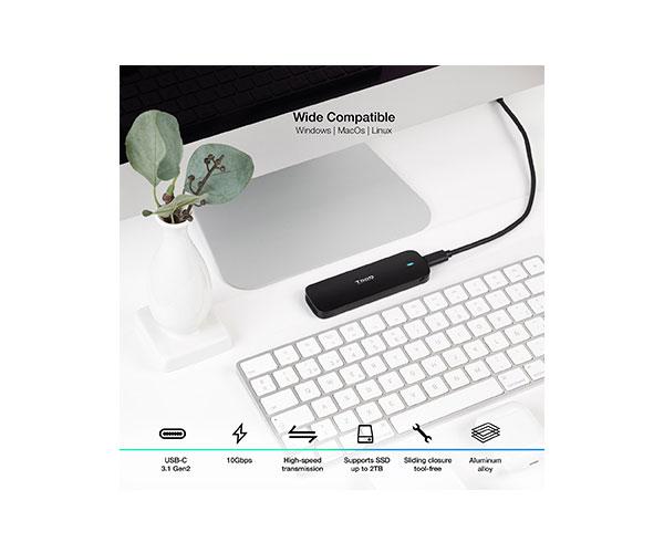 Caja externa SSD M.2 NVMe PCIe Type-C 3.1 Gen2 / Tooq / Aluminio / Negra / TQE-2201B - Imagen 4