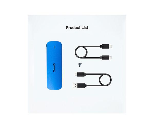 Caja externa SSD M.2 NVMe PCIe Type-C 3.1 Gen2 / Tooq / Aluminio / Azul / TQE-2201BL - Imagen 6