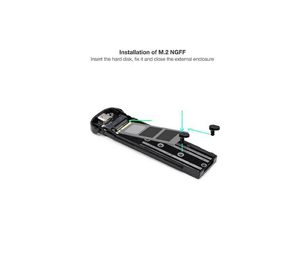 Caja externa SSD M.2 NGFF Type-C 3.1 Gen1 / Tooq / Aluminio / Marrón / TQE-2202BR - Imagen 2