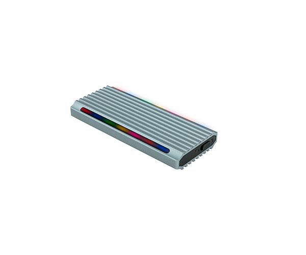 Caja externa SSd M.2 Ngff / NVMe Type-C Usb 3.1 Gen2 / Tooq / RGB / Shinobi / Gris / Tqe-2221G - Imagen 2