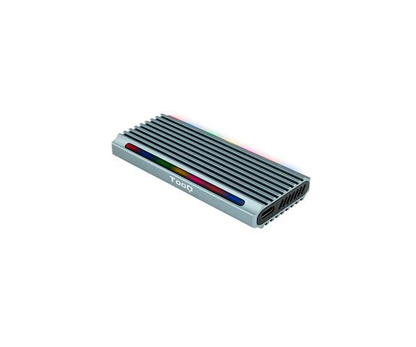 Caja externa SSd M.2 Ngff / NVMe Type-C Usb 3.1 Gen2 / Tooq / RGB / Shinobi / Gris / Tqe-2221G