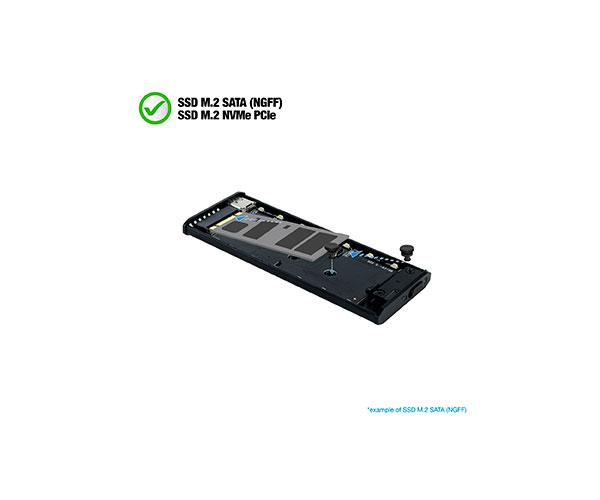 Caja externa SSd M.2 Ngff / NVMe Type-C USB 3.1 Gen2 / Tooq / RGB / Shinobi / Negro / Tqe-2222b - Imagen 5