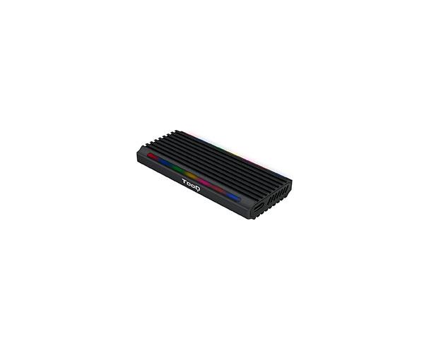 Caja externa SSd M.2 Ngff / NVMe Type-C USB 3.1 Gen2 / Tooq / RGB / Shinobi / Negro / Tqe-2222b
