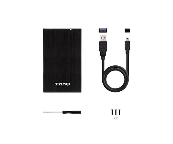 Caja externa aluminio 2.5 USB 3.1 Sata Tooq Negra 9.5mm TQE-2522B - Imagen 5