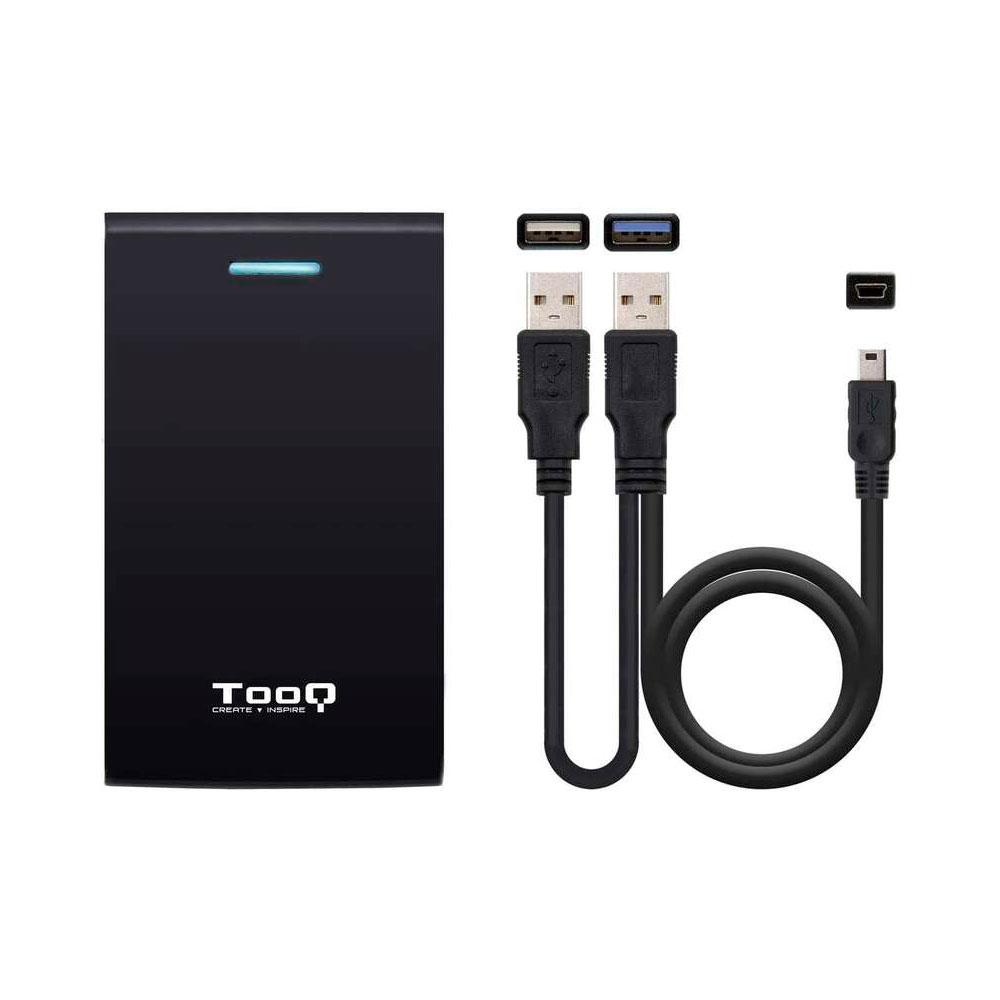 Caja externa 2.5 USB 3.0 Sata / Tooq / Negra / Hasta 12,5mm / Sin tornillos / TQE-2526B - Imagen 2