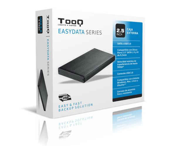 Caja externa aluminio 2.5 USB 3.1 Sata Tooq Negra 9.5mm TQE-2527B - Imagen 2