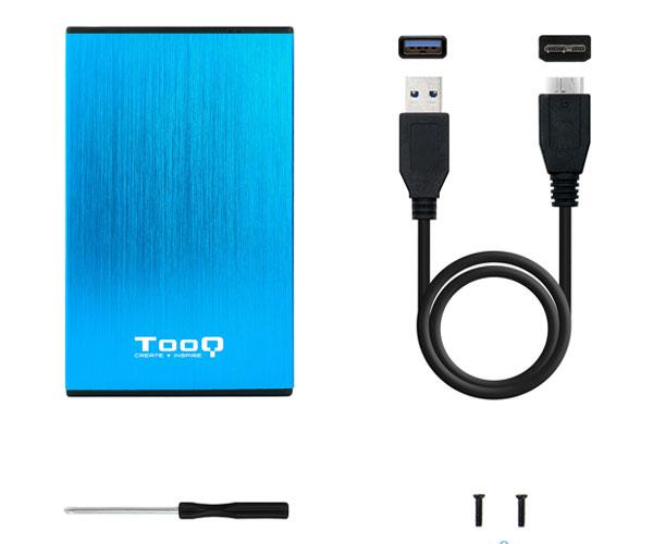 Caja externa aluminio 2.5 USB 3.1 Sata Tooq Azul 9.5mm TQE-2527BL - Imagen 2