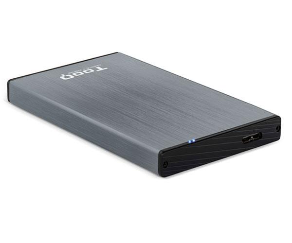 Caja externa aluminio 2.5 USB 3.1 Sata Tooq Gris 9.5mm TQE-2527G