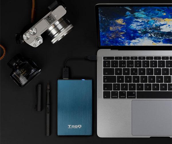 Caja externa aluminio 2.5 USB 3.1 Sata Tooq Azul Pacífico 9.5mm TQE-2527PB - Imagen 3