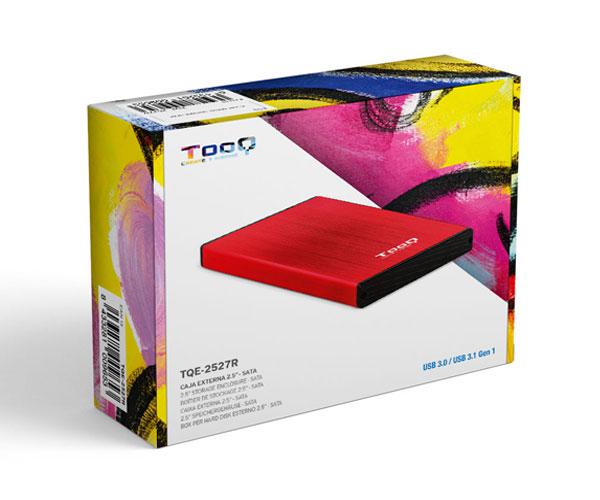 Caja externa aluminio 2.5 USB 3.1 Sata Tooq Rojo 9.5mm TQE-2527R - Imagen 3