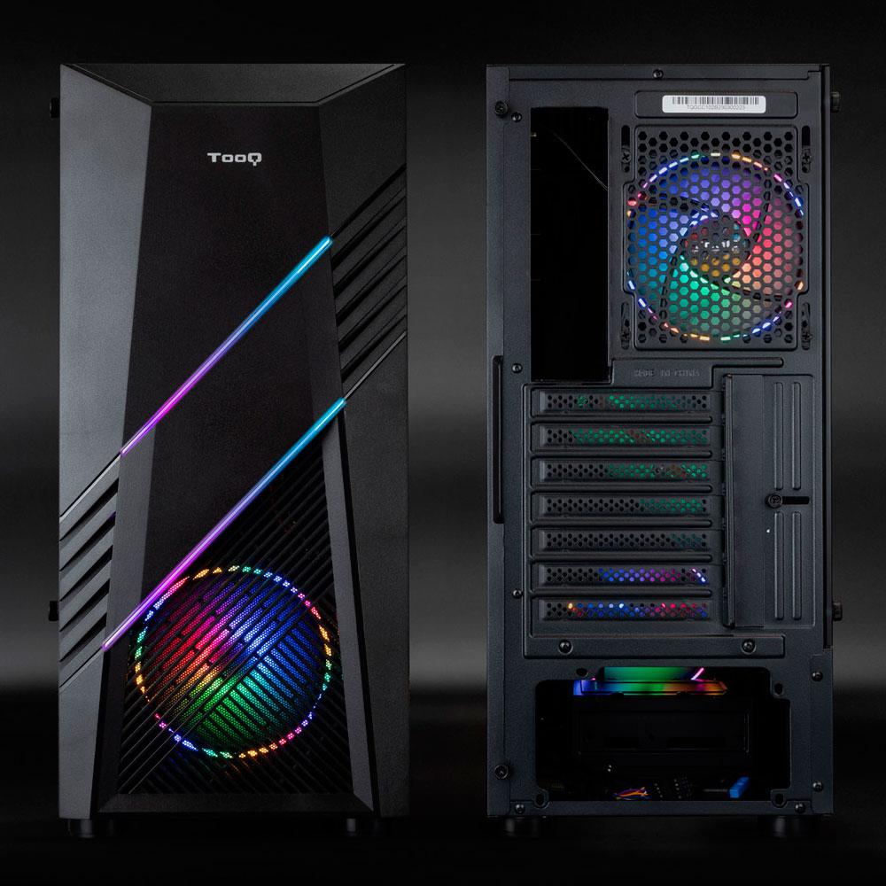 Caja Semitorre Gaming Biohazard ATX / MATX / RGB Led / Tooq / Negra TQGCC102-B - Imagen 2