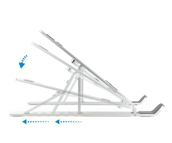 Soporte aluminio plegable para portatil Hasta 15 Tooq TQLRS0033-AL / 7 niveles de altura / Tablets / Movil" - Imagen 3