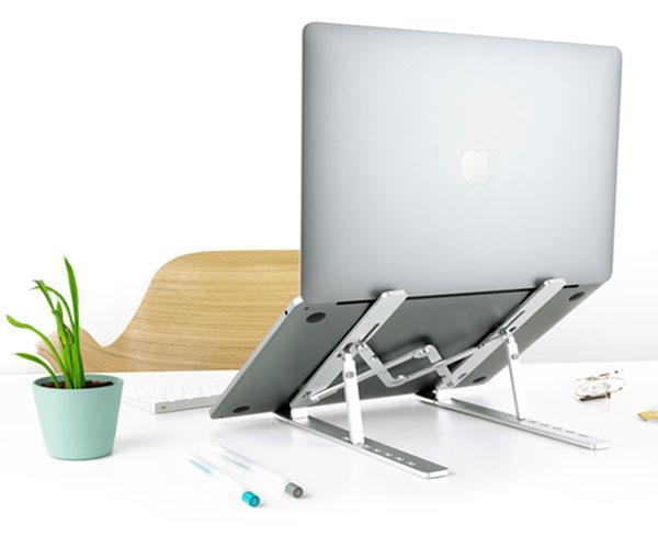 Soporte aluminio plegable para portatil Hasta 15 Tooq TQLRS0033-AL / 7 niveles de altura / Tablets / Movil" - Imagen 4
