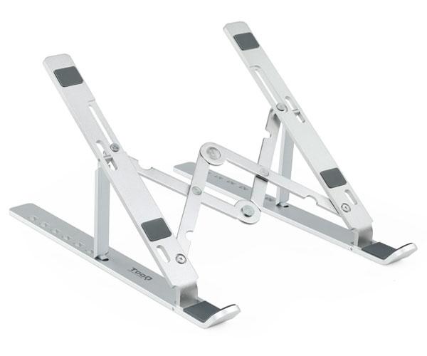 Soporte aluminio plegable para portatil Hasta 15 Tooq TQLRS0033-AL / 7 niveles de altura / Tablets / Movil"