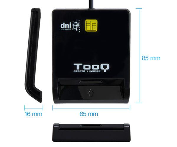 Lector de Tarjetas Inteligentes Type-C Tooq / Dnie / Dni 3.0 / Tarjetas Sim / Negro / TQR-211B - Imagen 3