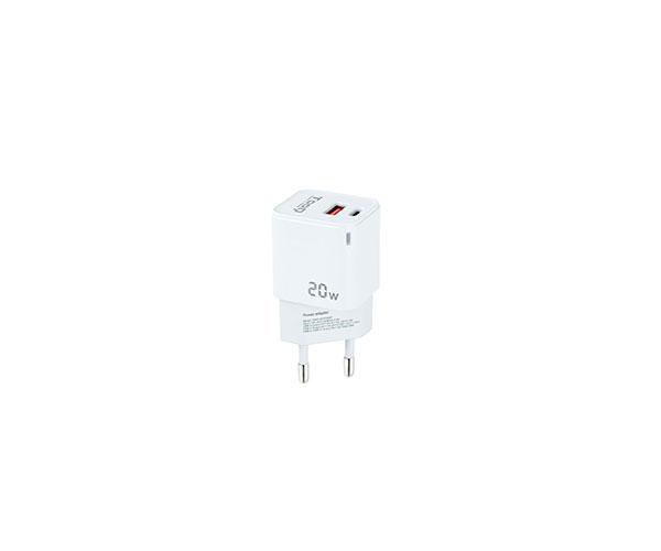 Cargador de red Usb + Type-C / 20W / Blanco / TQWC-QCPD20WT / Tooq