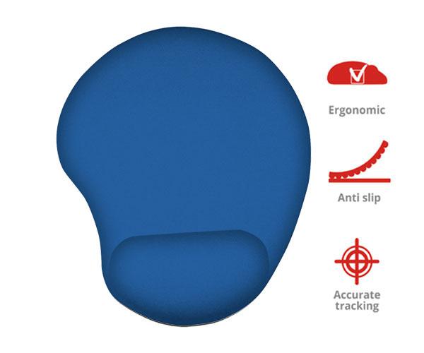 Alfombrilla con reposamuñecas bigfoot gel Azul / base antideslizante / superficie Microfibra / Trust / 20426 - Imagen 2