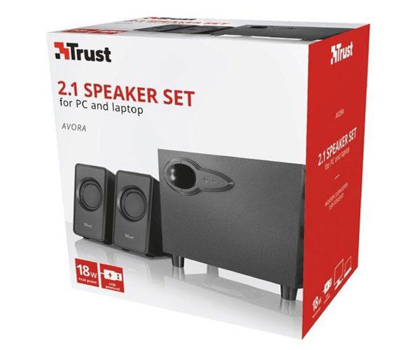 Altavoces Trust 2.1 Avora / Subwoofer madera / 18W (9w Rms) - Imagen 2