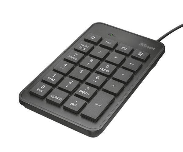 Teclado numerico Trust Xalas Usb / Ambidiestro / 23x Teclas perfil bajo / 5x Teclas Multimedia / Negro