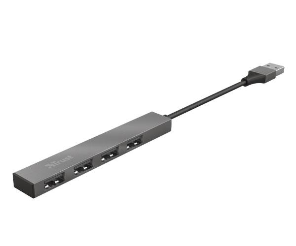 Hub 4 puertos USB 2.0 / Trust Halix / Aluminio / Diseño metalico y compacto 23786 - Imagen 2