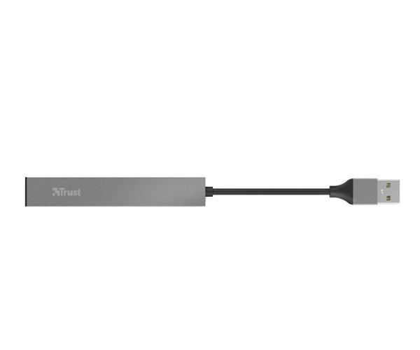 Hub 4 puertos USB 2.0 / Trust Halix / Aluminio / Diseño metalico y compacto 23786 - Imagen 4