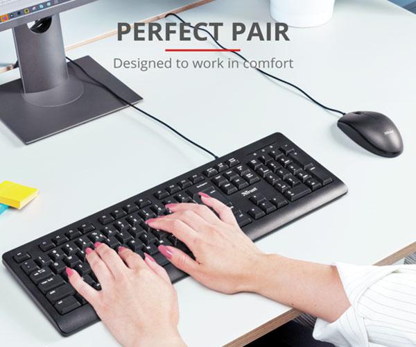 Combo Teclado + Raton USB Trust TKM-250 / Silencioso / Resistente a liquidos / Negro - Imagen 6
