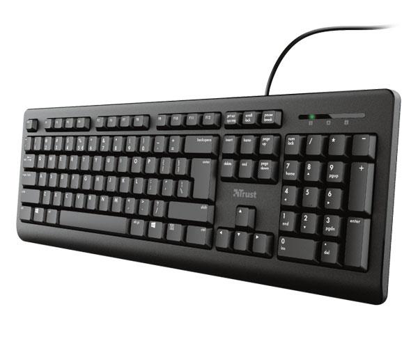 Teclado multimedia Usb Trust TK-150 / Tamaño compacto / Teclado Silenciado / Resistente a derrames