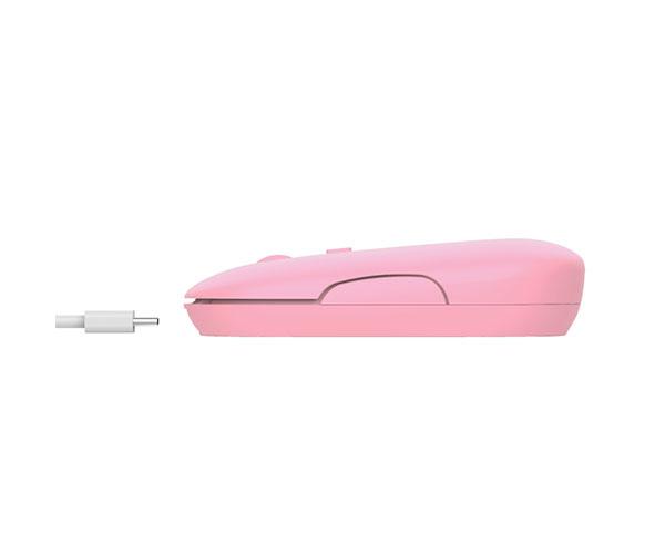 Raton Inalambrico Trust Puck / Recargable / 1600 Dpi / 3 Botones silenciosos / Ultra fino / Ambidiestro / Rosa / 24125 - Imagen 3
