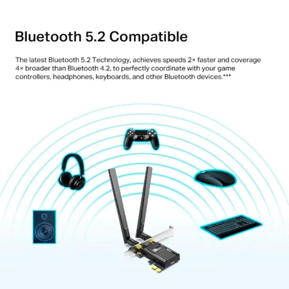Tarjeta de red PCI-E Wifi 6 / AX1800 / Bluetooth 5.2 / 2x Antenas / TP-LINK / ARCHER TX20E - Imagen 3