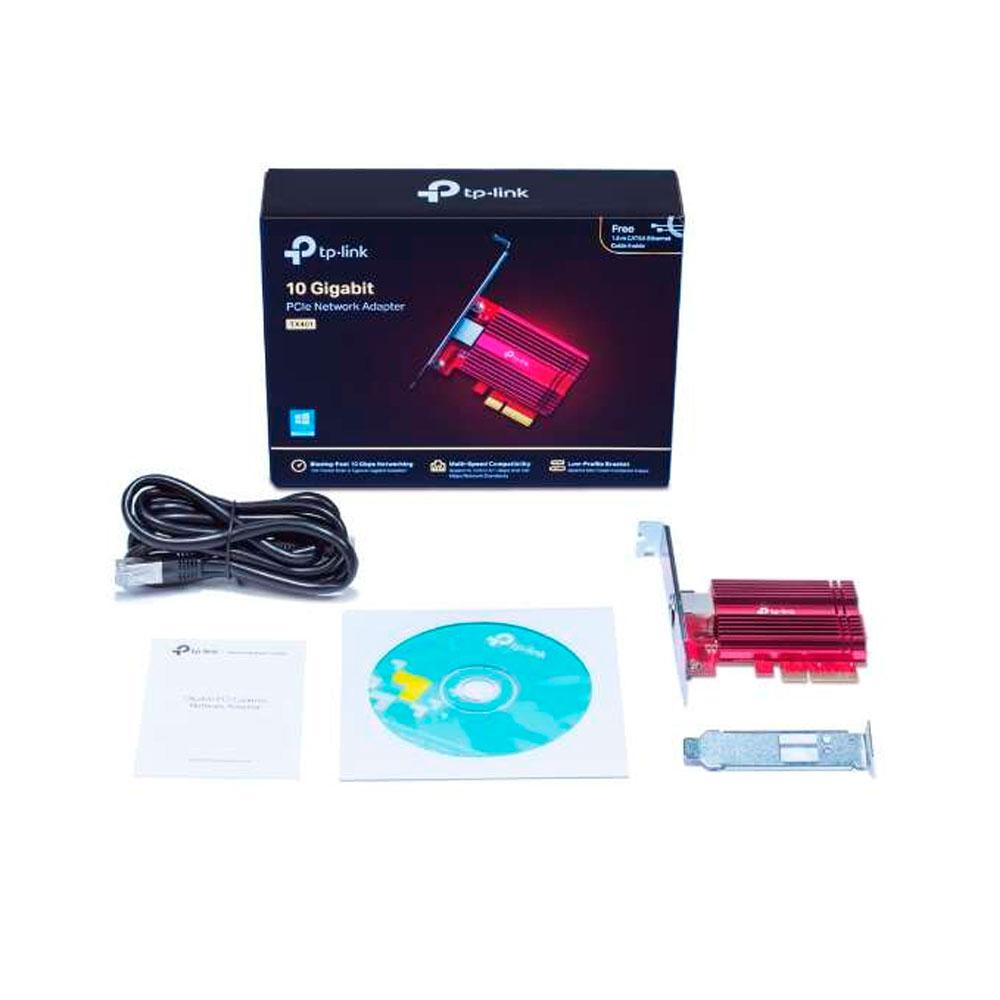Tarjeta de red PCI-E 3.0 Ethernet TX401 / 10 Gigabit / Incluye perfil bajo / Rojo / TP-Link - Imagen 3