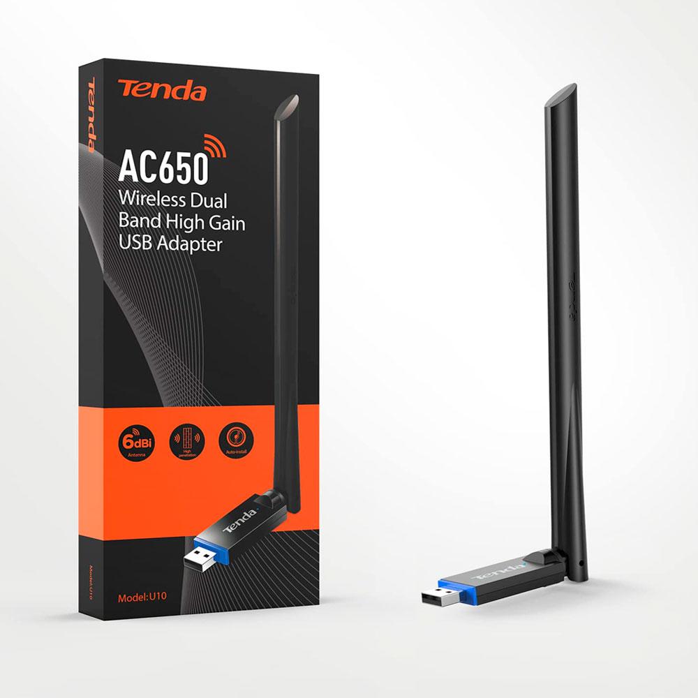 Adaptador de Red USB Wifi TENDA U10 / Dual Band AC650 / Antena 6 dBi / U10 - Imagen 3