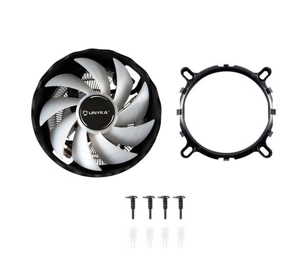 Ventilador Cpu Unykach Jotun DF / RGB / Base Aluminio / Perfil bajo / Fan 120mm / MultiSocket 1700 - Am4 532023 - Imagen 3