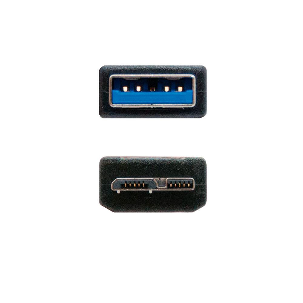 Cable USB 3.0 a Micro USB 3.0 Tipo B M/M / 2m / Nanocable 10.01.1102-bk - Imagen 2
