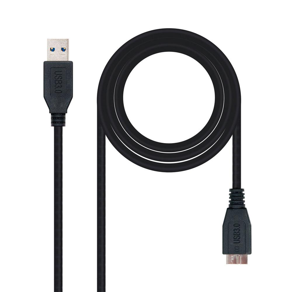 Cable USB 3.0 a Micro USB 3.0 Tipo B M/M / 2m / Nanocable 10.01.1102-bk