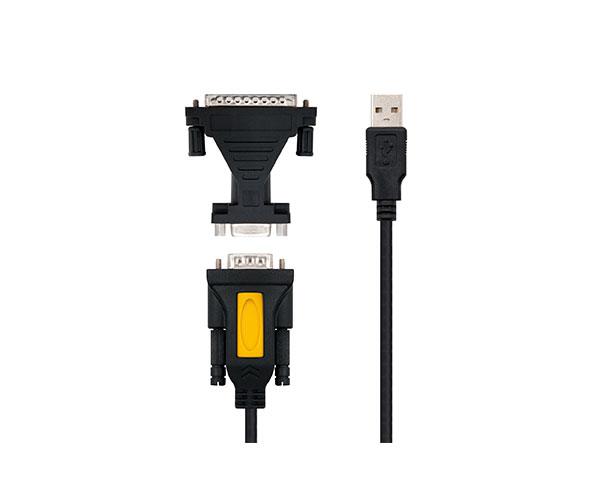 Cable USB a Serie Rs232 M/M+ Adaptador Paralelo Db9 a Db25 H/M / 1.8m / Nanocable 10.03.0002