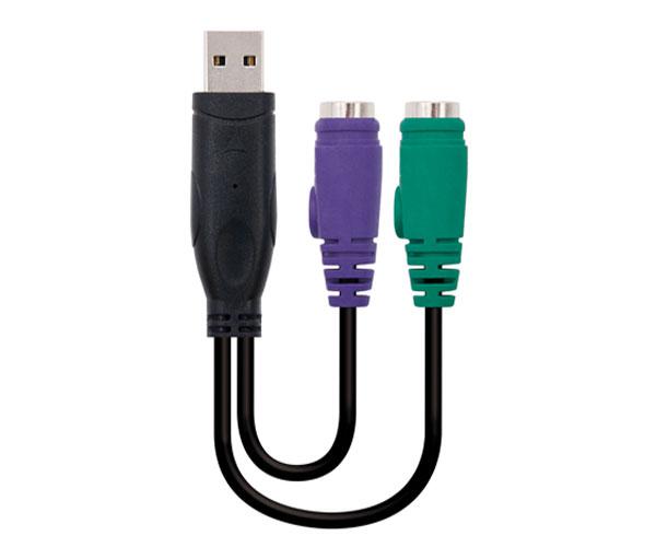 Cable adaptador USB a 2x PS/2 M/H-H 15cm / Nanocable 10.03.0101