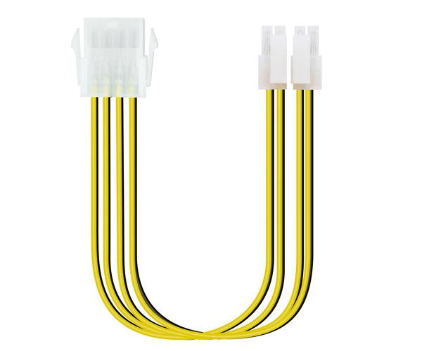 Cable Prolongador alimentacion 8 pines Hembra a 4+4 Pines Macho / 30cm / Nanocable 10.19.1402 - Imagen 2