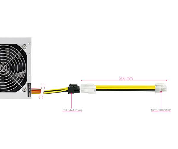 Cable Prolongador alimentacion 8 pines Hembra a 4+4 Pines Macho / 30cm / Nanocable 10.19.1402 - Imagen 4