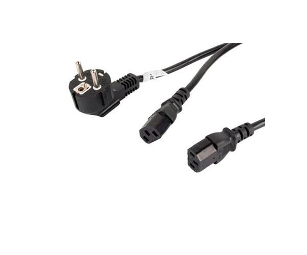 Cable alimentacion Lanberg / Conector Cee 7/7 Macho a 2x C13 Hembra / 2 m / ca-c13c-13cc-0018-bk
