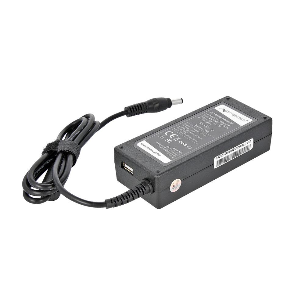 Cargador para portátil Acer / Asus / Toshiba 65W 19V 3.42A 5.5 mm x 2.5 mm / Puerto USB / Movano - Imagen 2